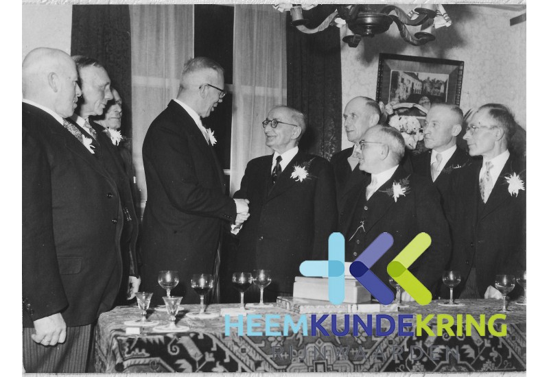 Afscheid Th. Bless als Dijkgraaf vlnr H Fierkens ,onb, B. Winters , H.Peters Th. Bless, H.Heijltjes, Hendriks, R.v. Haaren, J.Stronkman